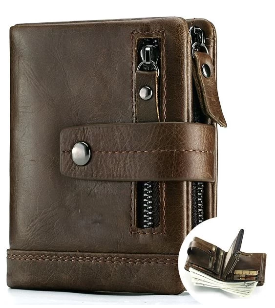 Luxury Design Bifold Short Wallets Male Hasp Vintage Purse Coin Pouch Multi-func